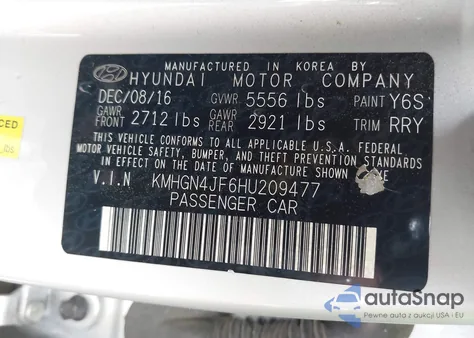 2017 Genesis G80 5.0 Ultimate from USA, damaged, VIN KMHGN4JF6HU209477